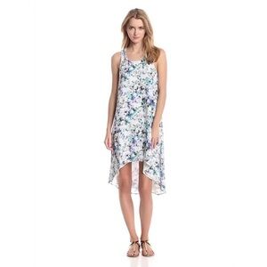 Sam Edelman White and Blue Floral High-Low Dress